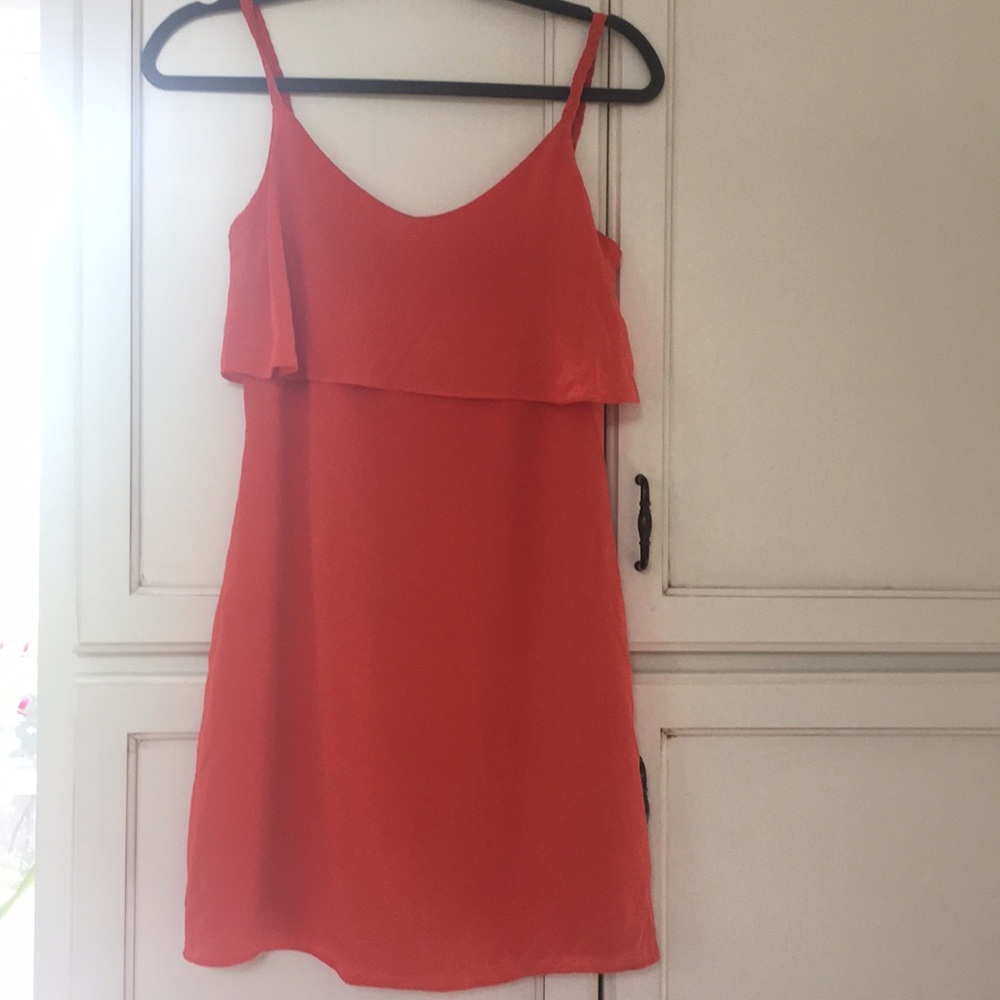Coral/orange silk dress by Joie